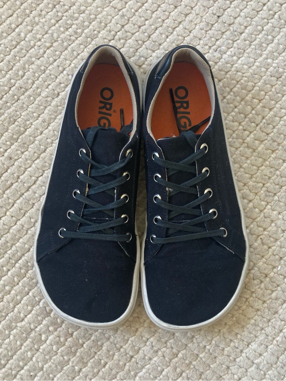 Origo Barefoot Men’s Black Canvas Lace-Up Sneakers